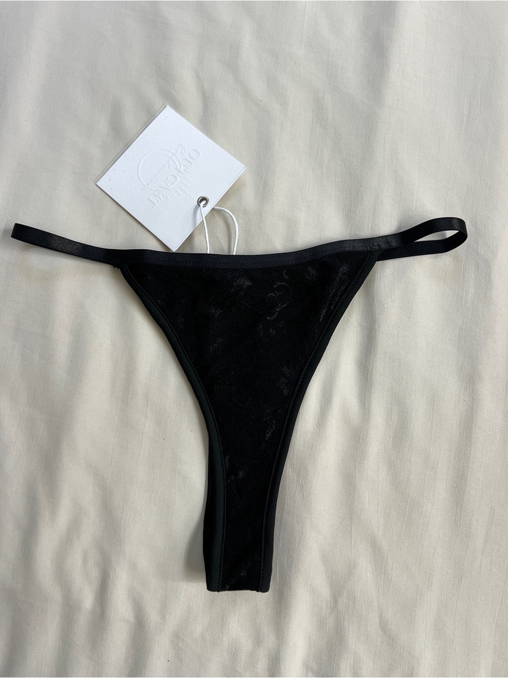 Outcast Black Sheer Mesh Thong